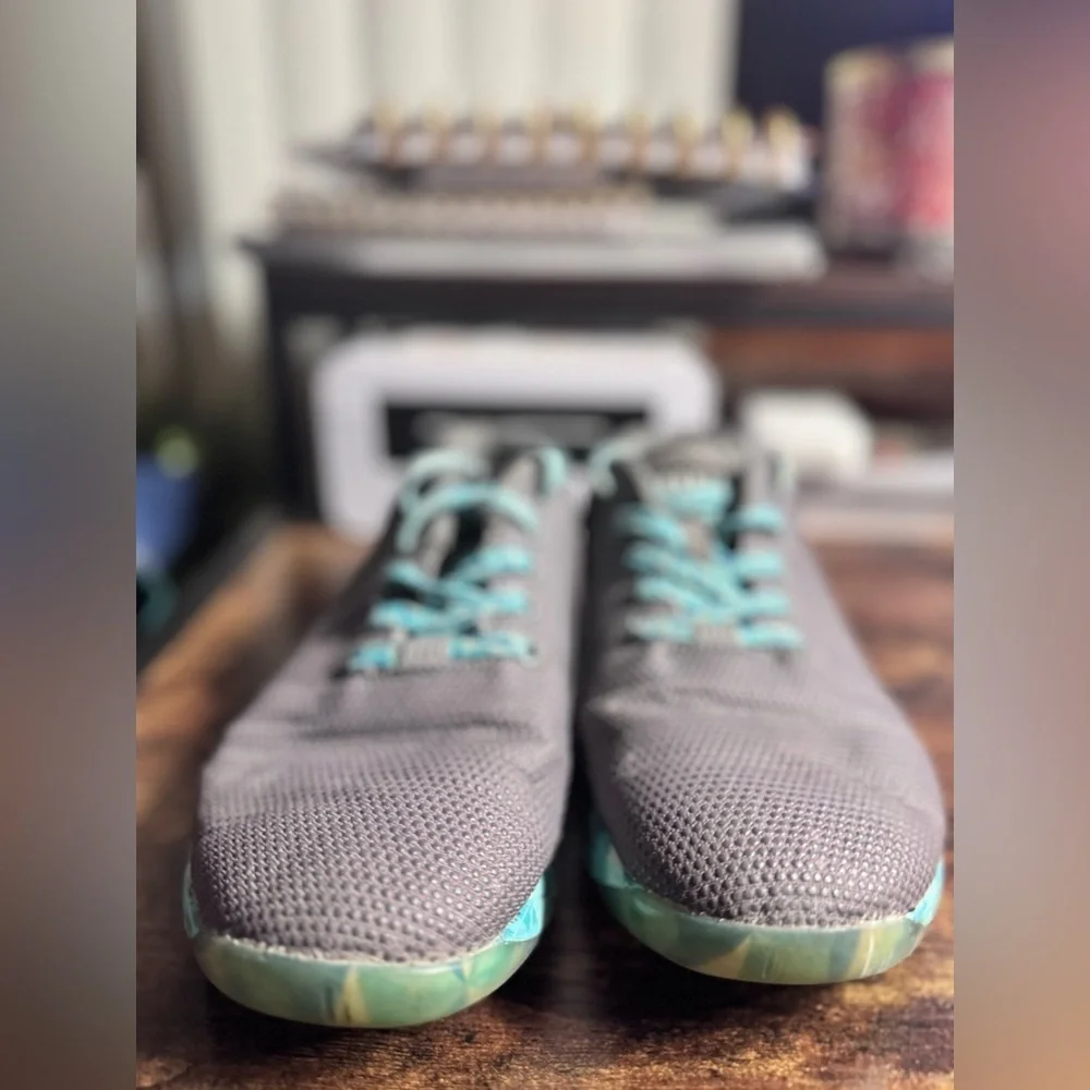 NOBULL Grey & Teal Geometric Trainer Sneakers | Men’s 8 / Women’s 9.5